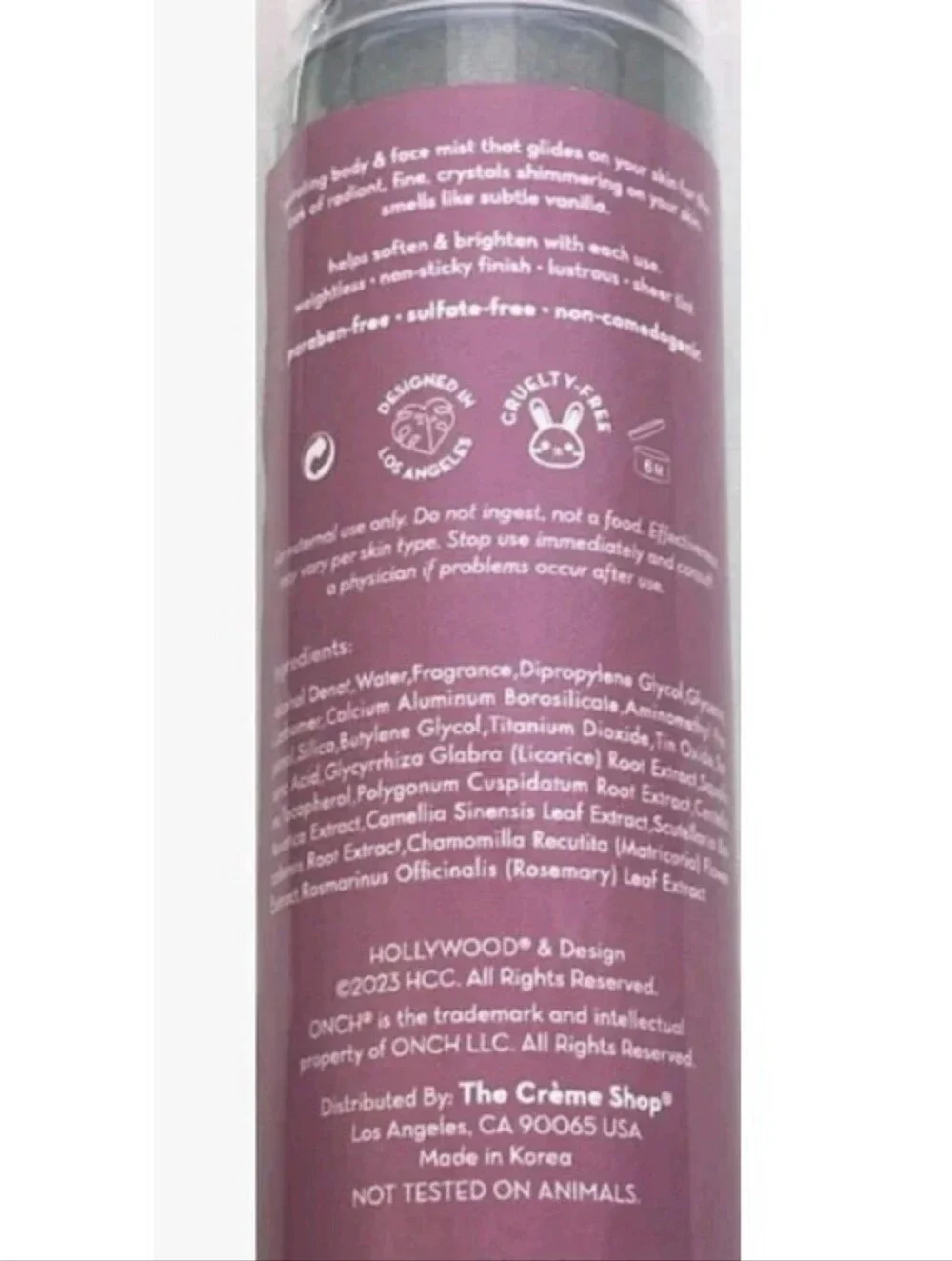 Crème Hollywood x Conch Crystal Glow Moisturizing Shimmer Mist